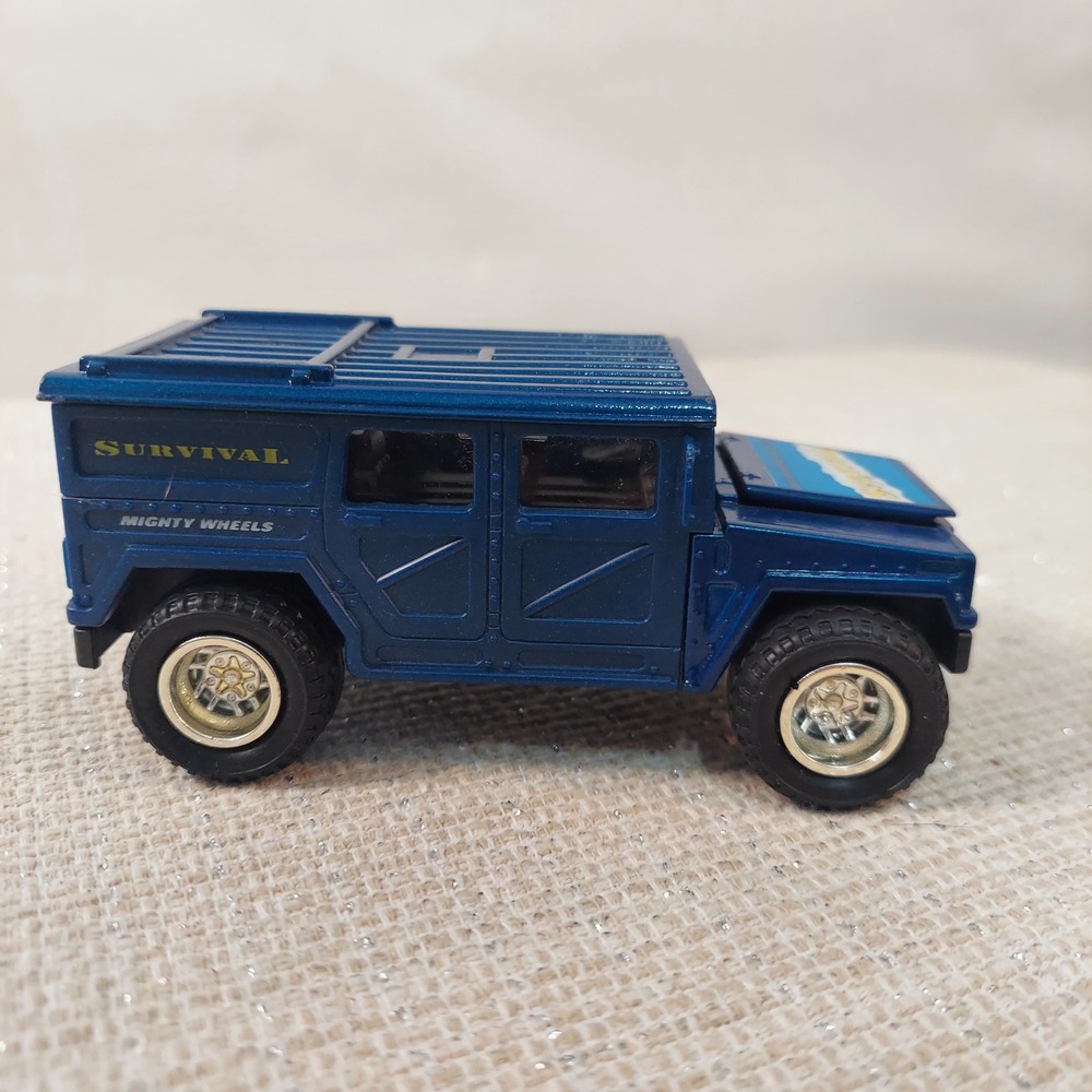 Vintage 1998 Soma Mighty Wheels Survival Blue Hummer Truck‎ Diecast Toy Vehicle